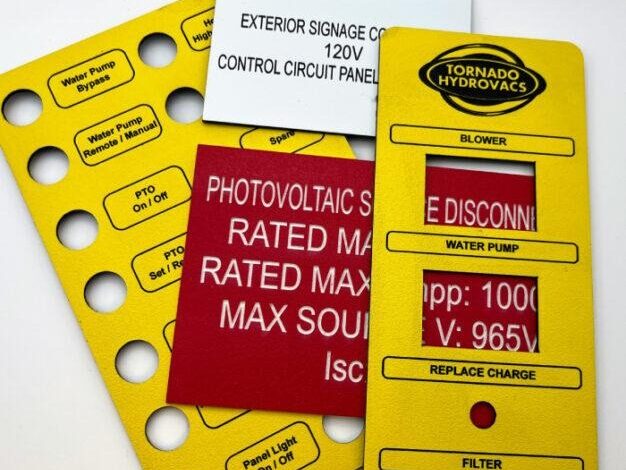 Lamacoid labels for electrical panels